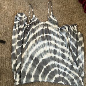 Tie-dye spaghetti strap maxi dress with scoop back